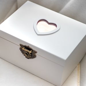 White keepsake box, Christening box, Mothers Day gift, baptism keepsake box, baby miscarriage keepsake,baby shower keepsake,child memory box