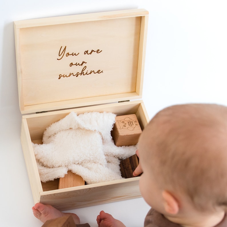 Baby Keepsake Box, Baby Memory Box, Personalized Box, Baby Shower Gift, Wooden Keepsake Box, Personalized Baby Gift, New Mom Gift image 9