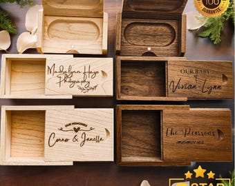 Custom USB Memory Box, Wedding USB Box Photography Flash drive Gift Box, USB Wooden Box Wedding Box Usb Photo box Mother's Day Wedding gift