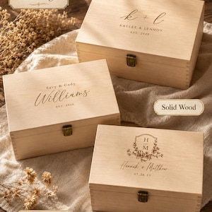 Personalized Wedding Keepsake Memory Box - Handmade Custom Graduation Wooden Trunk - Engraved Discounted Box