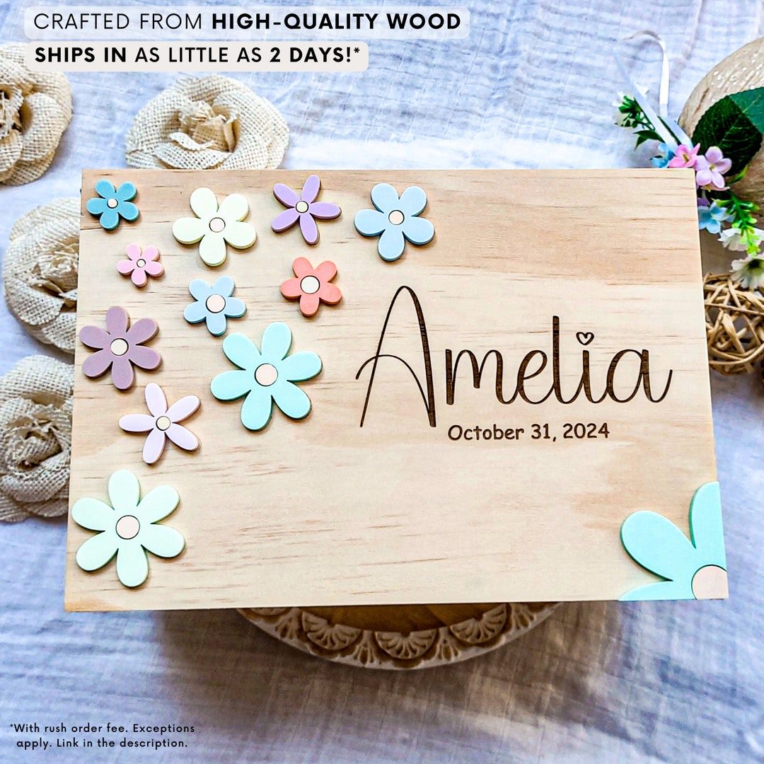 Baby Keepsake Box Baby Memory Box Personalized Baby Box Baby in Bloom ...