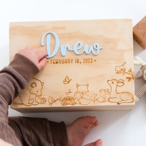 Baby Keepsake Box, Baby Memory Box, Personalized Box, Baby Shower Gift, Wooden Keepsake Box, Personalized Baby Gift, New Mom Gift image 5