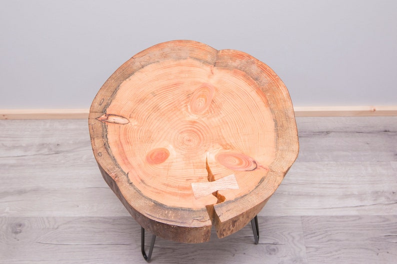 Tree Slice Side Table Wood Slice Side Table Handmade in NY / Stool Made From 100 Year Old ...
