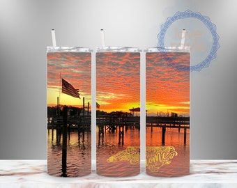 North Carolina Coffee Cup, NC Insulated Cup, 20 oz Tumbler, NC Gift, North Carolina Tumbler, Sunrise Stainless Steel Tumbler, Skinny Tumbler