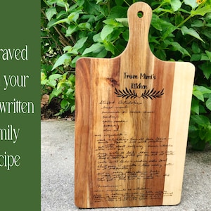Handwritten Recipe Charcuterie Board, Personalized Handwriting Gift, Family Heirloom, Custom Wedding Gift, Moms Gift, Recipe Cutting Board