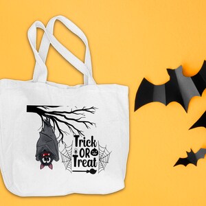Batty Trick or Treat Bag, Halloween Tote Bag,