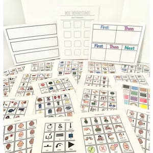 Picture Card Bundle- 21 Sheets- 400 cards- cardstock laminated- Autism- Apraxia- Speech Therapy