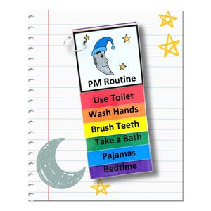 Nächtliche Routine-Sehhilfe- Unterstützungsbroschüre - Autismus - Visueller Stundenplan - ADHD - Flash - Karten