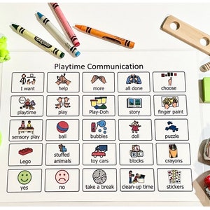 Communicatiebord voor speeltijd - Logopedie - Non-verbaal - Autisme - Apraxie