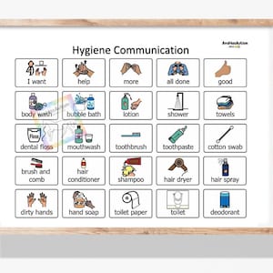 Hygiene Communication Board- Digital Download- Autism- Apraxia- Non-verbal- Speech Delay