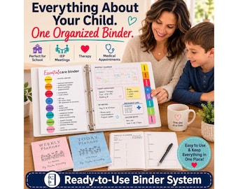 Special Needs Care Binder for IEP Meetings, Doctor Appointments, Therapy, Tracking, and Much More