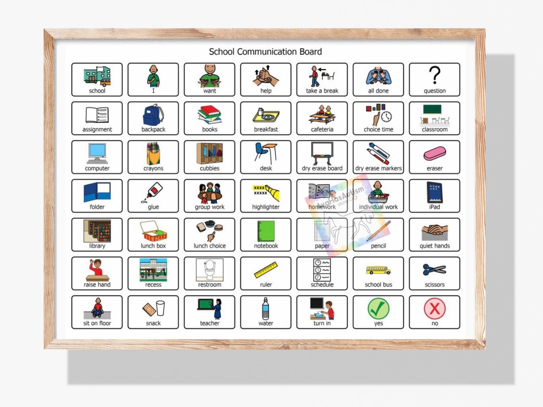School Communication Board for Special Education - Etsy