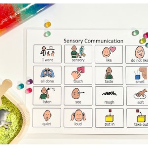 Sensory Communication Board- Autism - Apraxia - Speech Delay - Non-Verbal