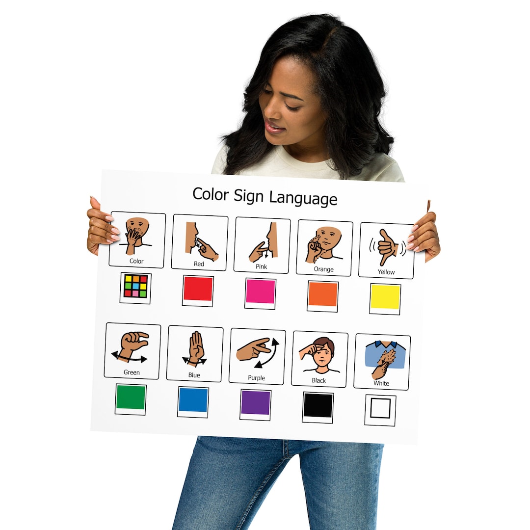 Colors In Sign Language Poster Etsy colors-in-sign-language-poster-etsy
