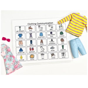 Clothing Communication Board- Autism - Apraxia - Non-verbal - Speech Delay