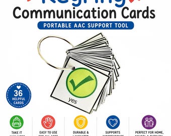 Keyring Communication Cards for Non-Verbal and Autism Support