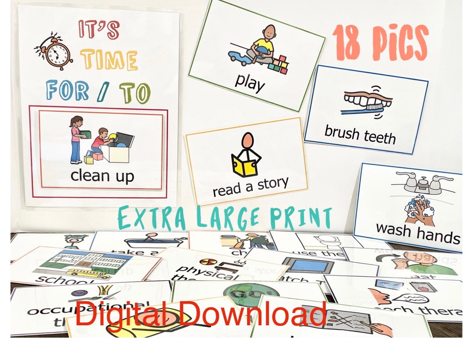 Visual Aid It's Time To... 1 Step Schedule Routine - Etsy