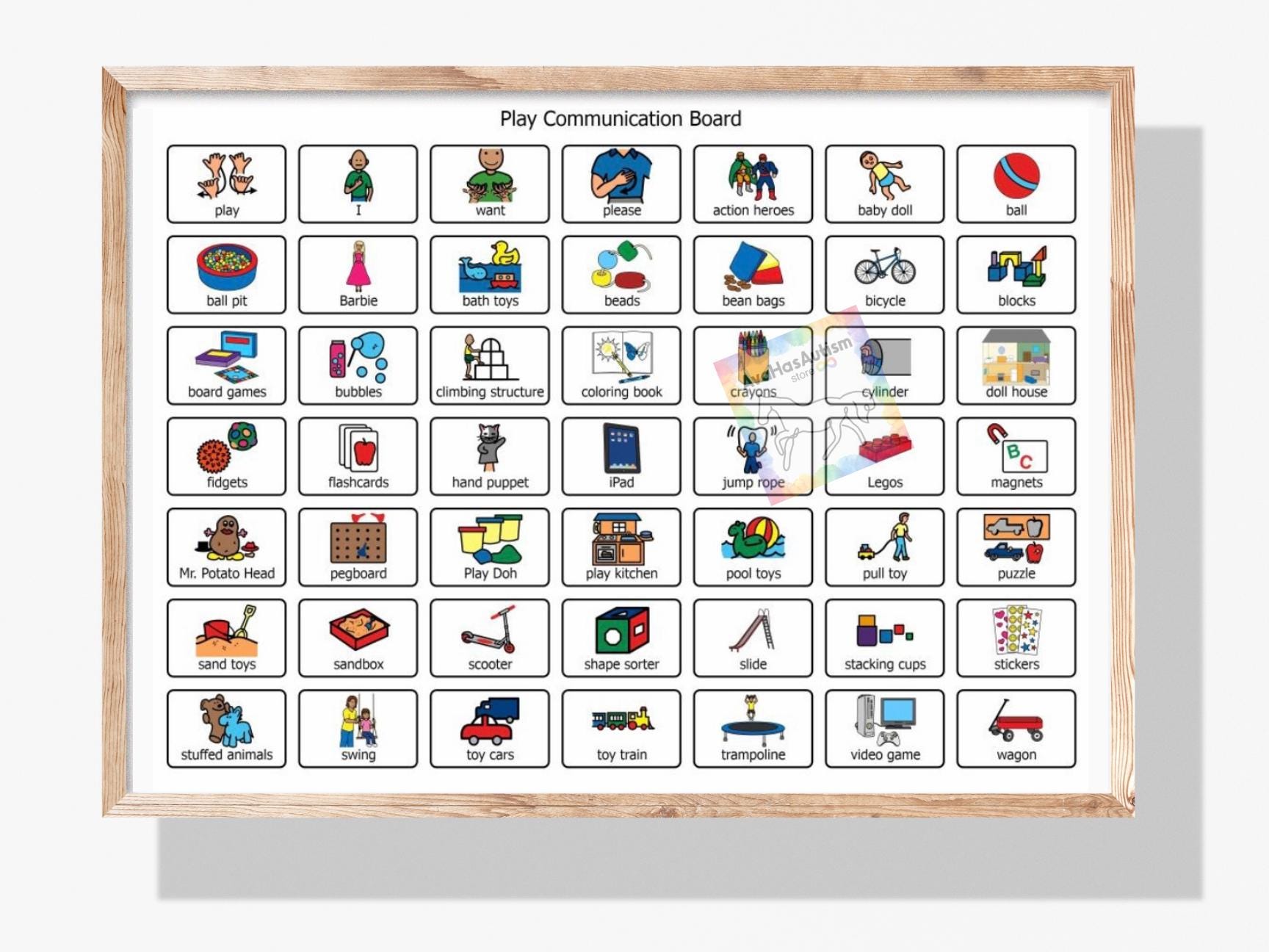 Playtime Communication Board for Autism and Speech Therapy - Etsy