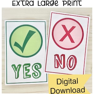 Digitale download voor ja en nee-kaarten in grote letter