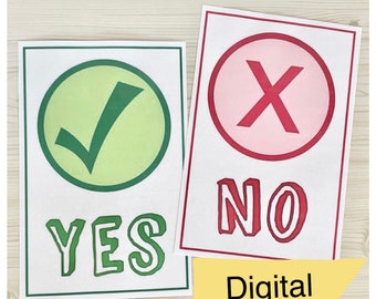 Yes and No cards Large Print digital download