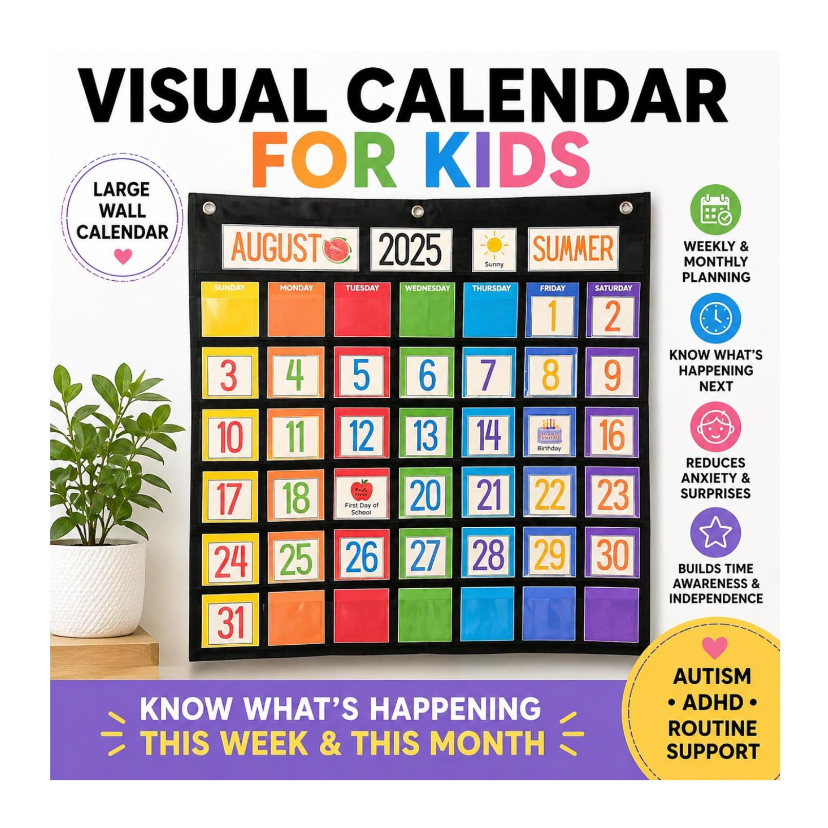 Visual Kalender Large Visual Wall Calendar - Etsy