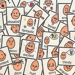 Emoties-Losse Kaarten 32 tellen- 2 huidtinten- Autisme- Spraak- Communicatie- Therapie