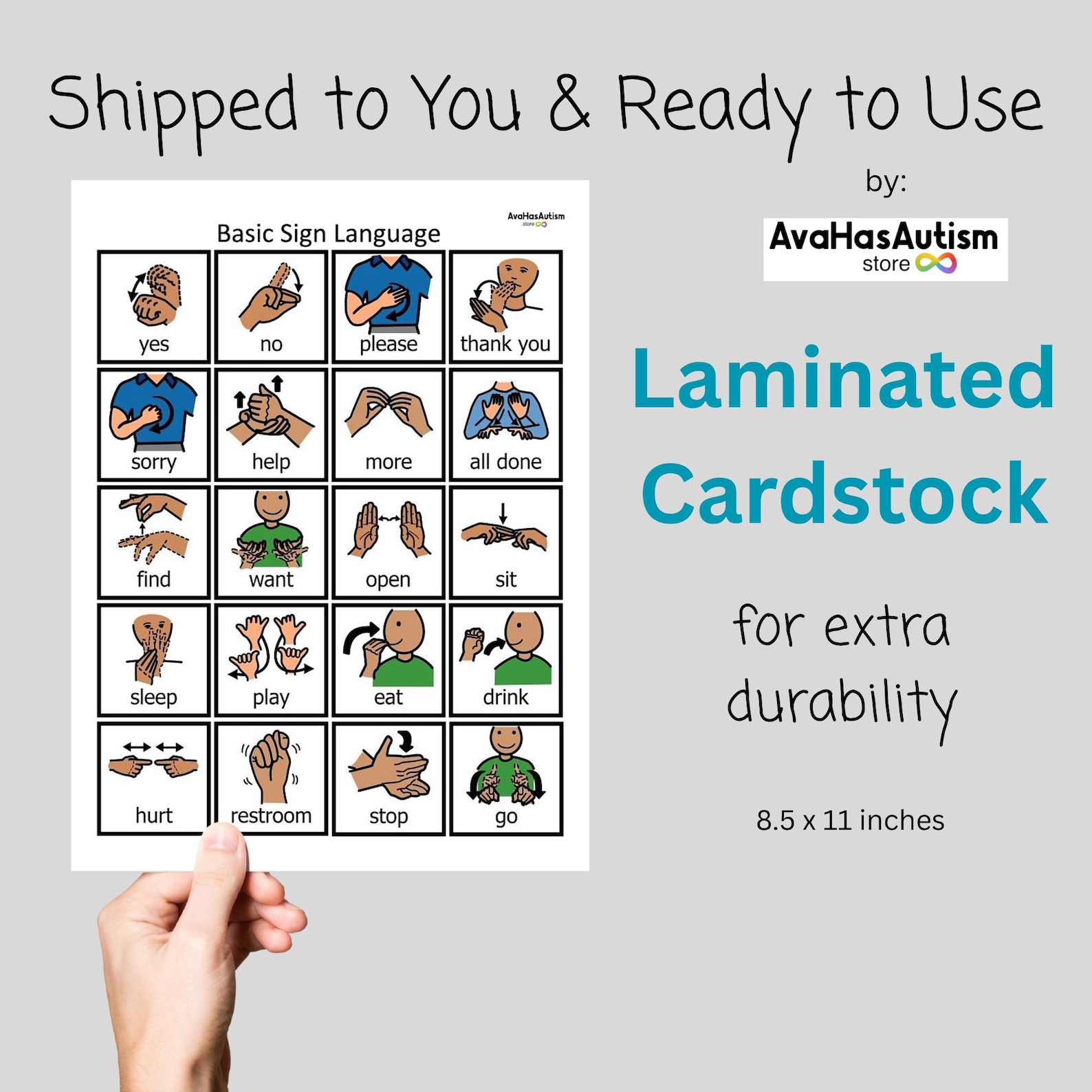 ASL Basic Sign Language Board for Special Education - Etsy