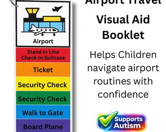 Airport Travel Visual Cards for Autism & ADHD | Flying Social Story Flip Book | Airplane Routine Visual Schedule for Kids | Ready-to-Use