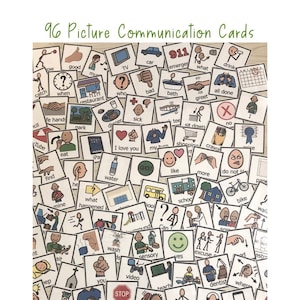 Picture Communication Loose Cards- 96 count- Autism- Speech Therapy- Digital Download