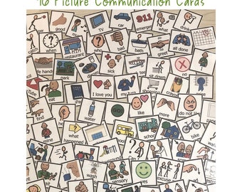 Picture Communication Loose Cards- 96 count- Autism- Speech Therapy- Digital Download
