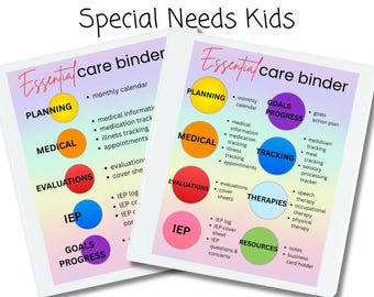 Special Needs Care Binder for IEP Meetings, Doctor Appointments, Therapy, Tracking, and Much More