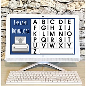 Alfabet (hoofdletters) Communicatiebord - Digitale download - Autisme - Apraxie - Non-verbaal - Spraakvertraging