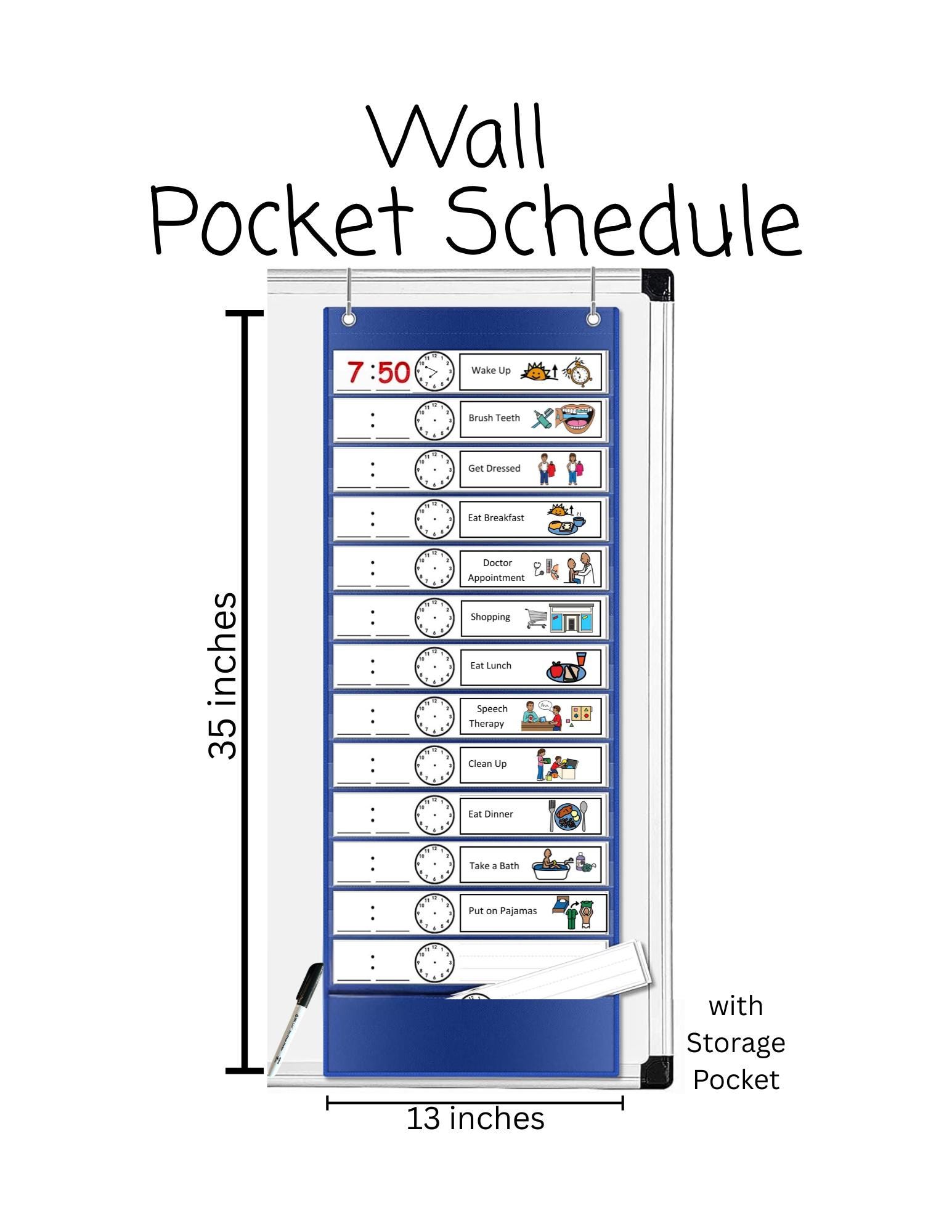 Wall Pocket Schedule- Establishing a Routine- Autism Routine- School Routine- Home Schedule- Daily Planner
