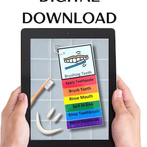Autismus Routine - Zähne putzen - AUTISMUS Ressourcen Sehhilfe Broschüre - Wissen was Sie erwartet - digitaler Download