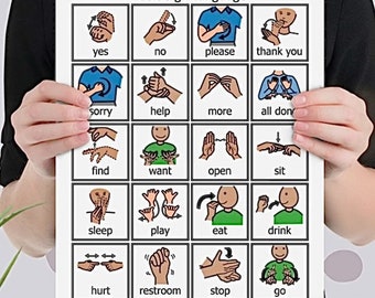 Basic Sign Language Board- digital download