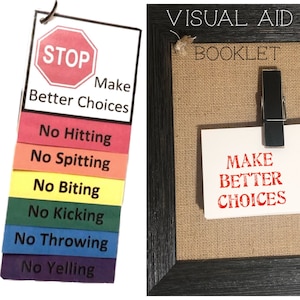 Make Better Choices Visual Aid Support Booklet- Behavior Modification