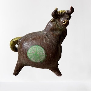 Mid Century Alfaraz Pottery Spain Bull Sculpture Toro Miguel Durán-Loriga 1960