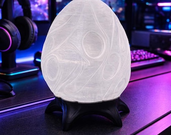 3D Printed Egg Lamp | Futuristic Sci-Fi Gaming Desk Light, Ambient Night Decor