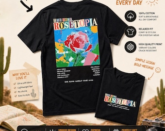 Camiseta de la gira mundial Rosetopia 2026 de The Rose, Sudadera de la gira mundial Rosetopia 2026 de The Rose, Camiseta Blue Moon de The Rose, Sudadera con capucha Rosetopia de The Rose