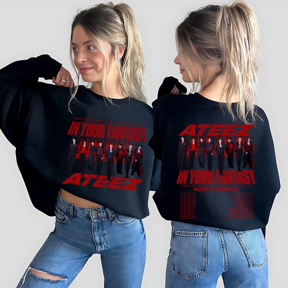 ATEEZ 2025 アメツ 限定 US T-SHIRT FLAME ver. officialateezshop ATEEZ Thunder 2024 Pop-Up Store Layered T