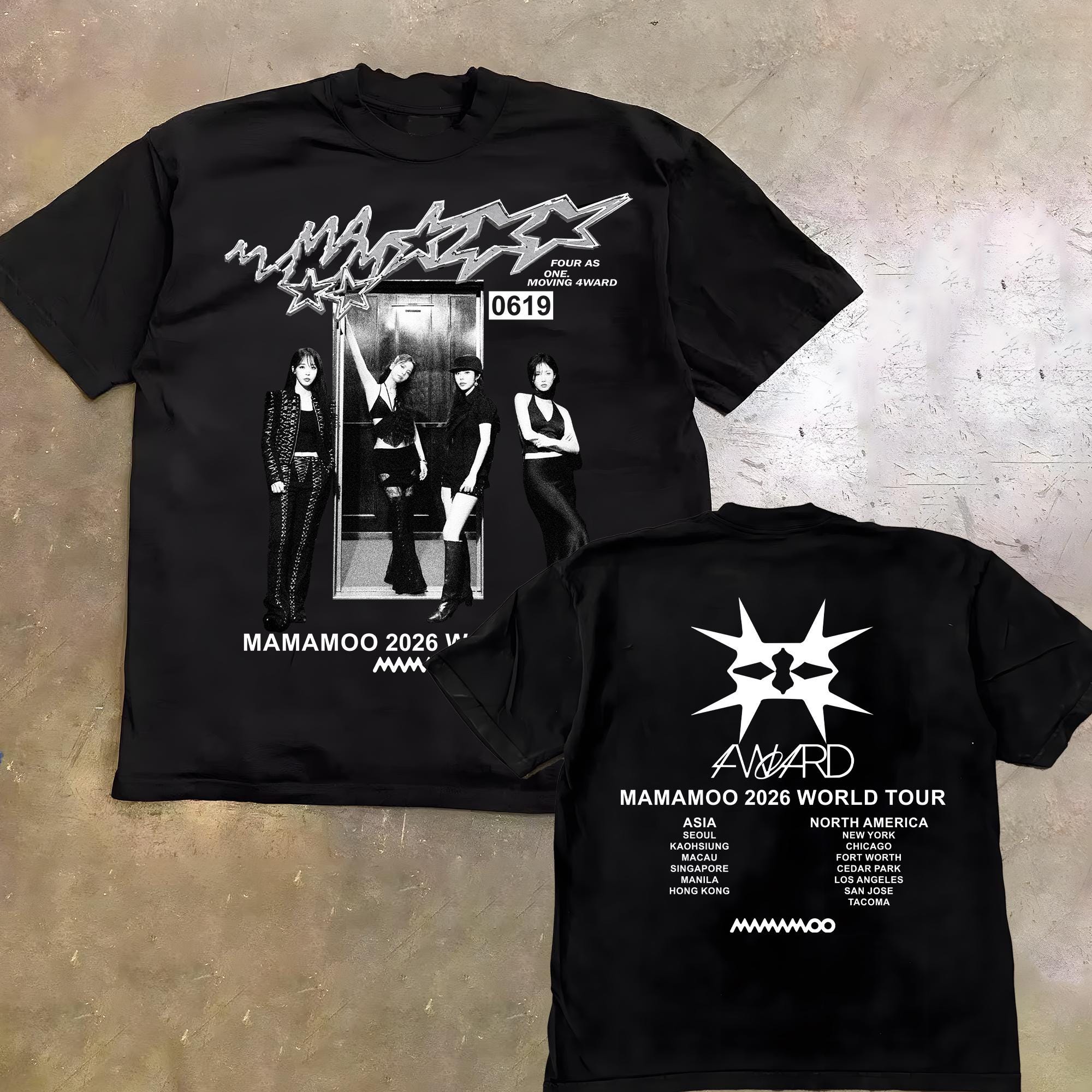 ミュージシャン MAMAMOO 2026 WORLD TOUR America Tshirt Mamamoo 2026 World Tour 4ward Shirt, Mamamoo 2026 World Tour Shirt