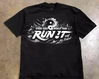 Stray Kids World Tour Run It T-shirt, Retro Stray Kids Run It