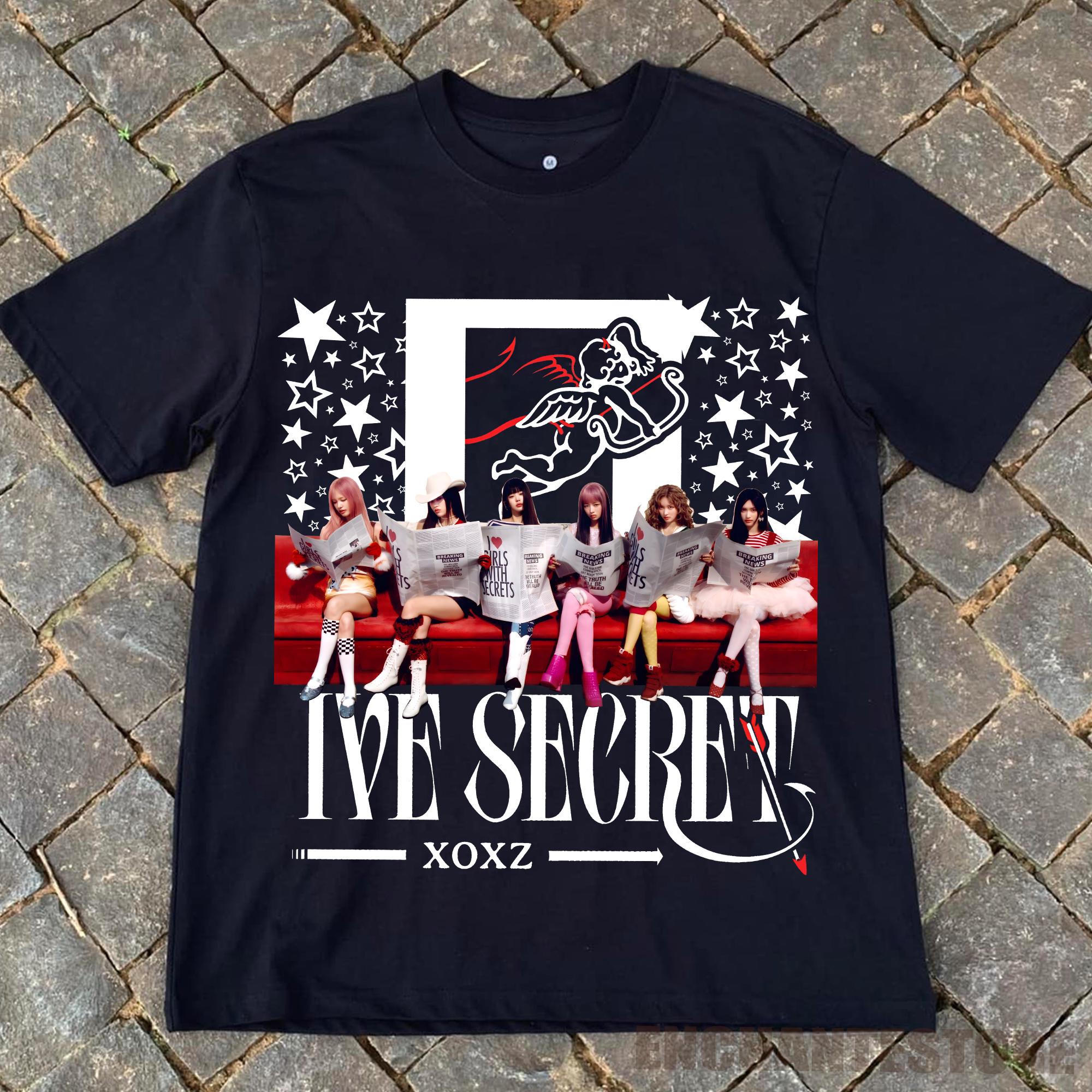 IVE Secret XOXZ T-shirt, Kpop Girl Group Tee for Women, Y2K