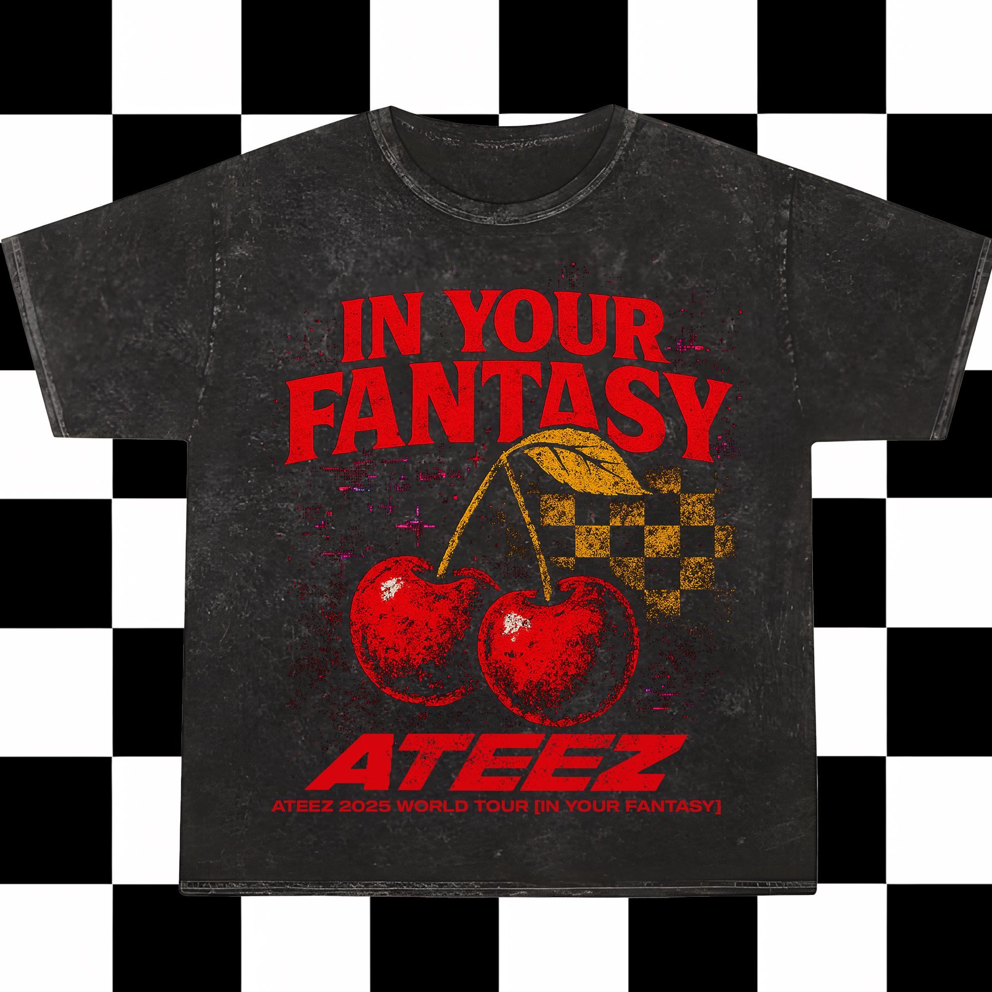 Retro Cherry Ateez 2025 World Tour in Your Fantasy Mineral Washed