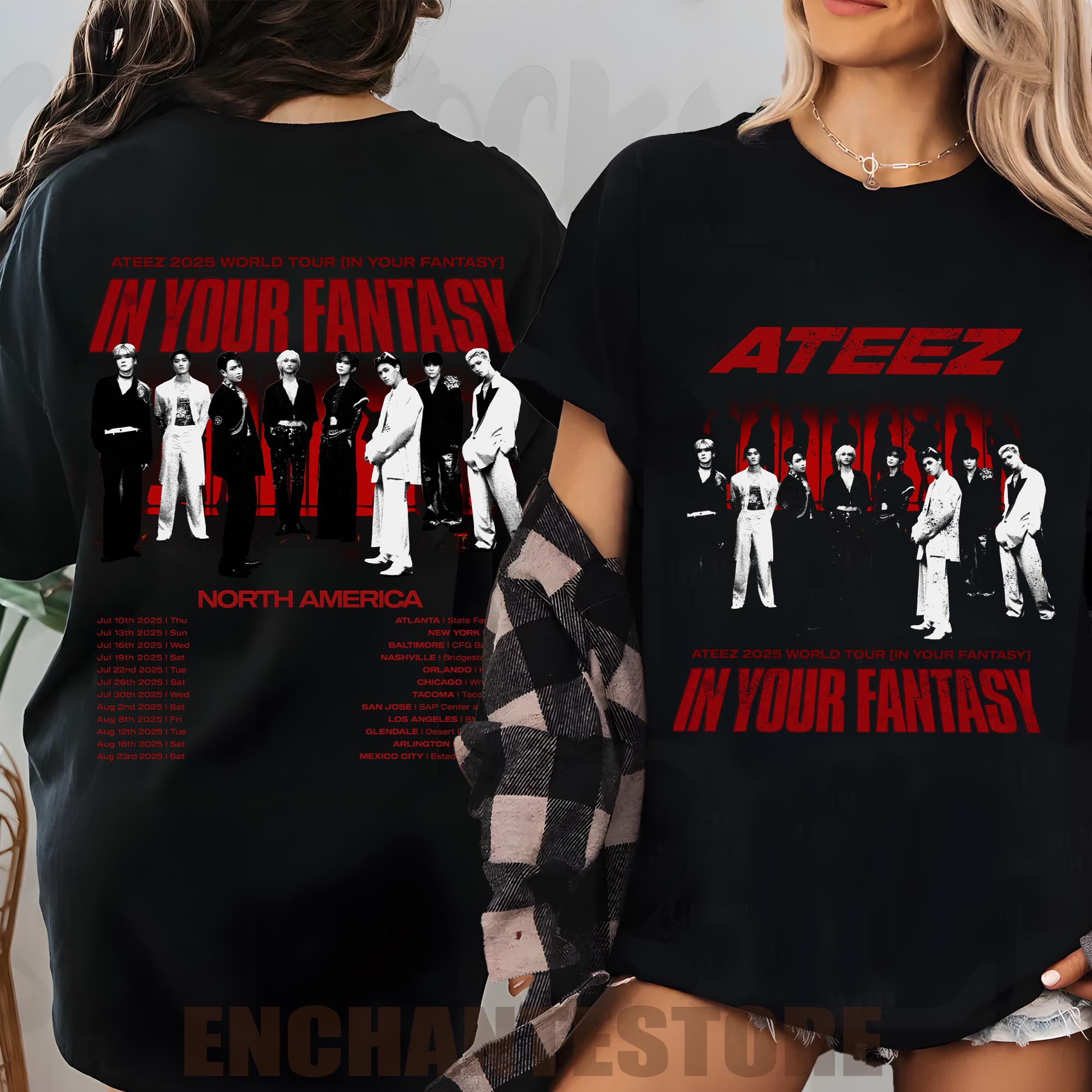 Retro Ateez 2025 World Tour in Your Fantasy Shirt, ATEEZ