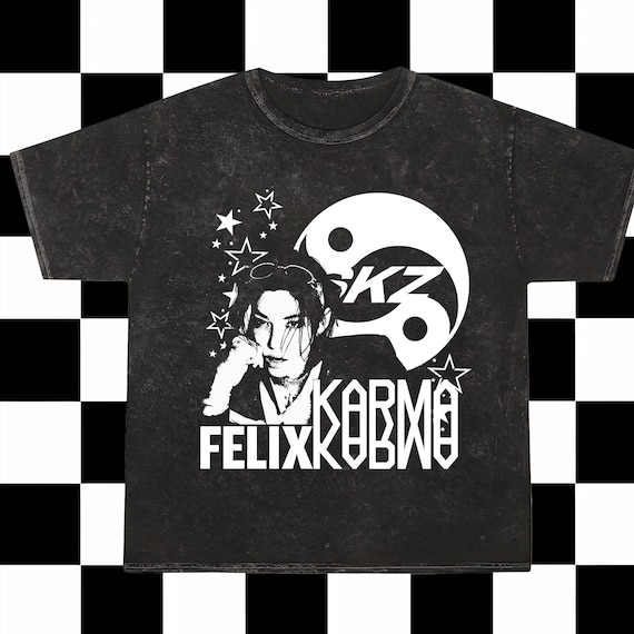 Retro Stray Kids Felix Ceremony Mineral Washed Tee, Stray Kids