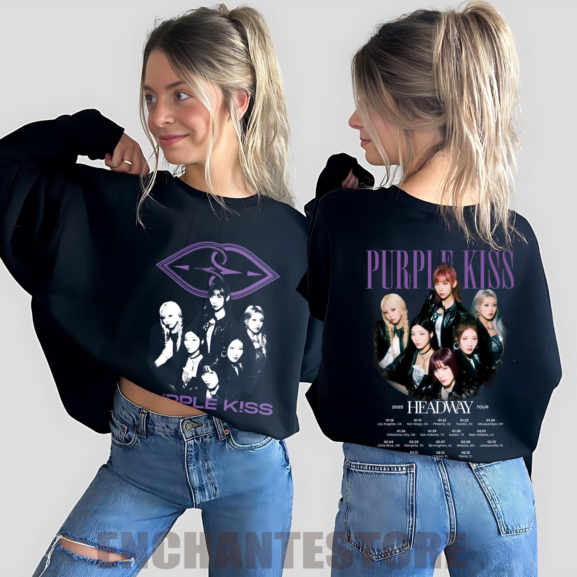 purplekiss Tシャツ 新品未開封 Lサイズ セール】 バックロゴプリント 布帛切替 半袖Tシャツ （Tシャツ