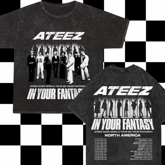 Retro Ateez 2025 World Tour in Your Fantasy Mineral Washed