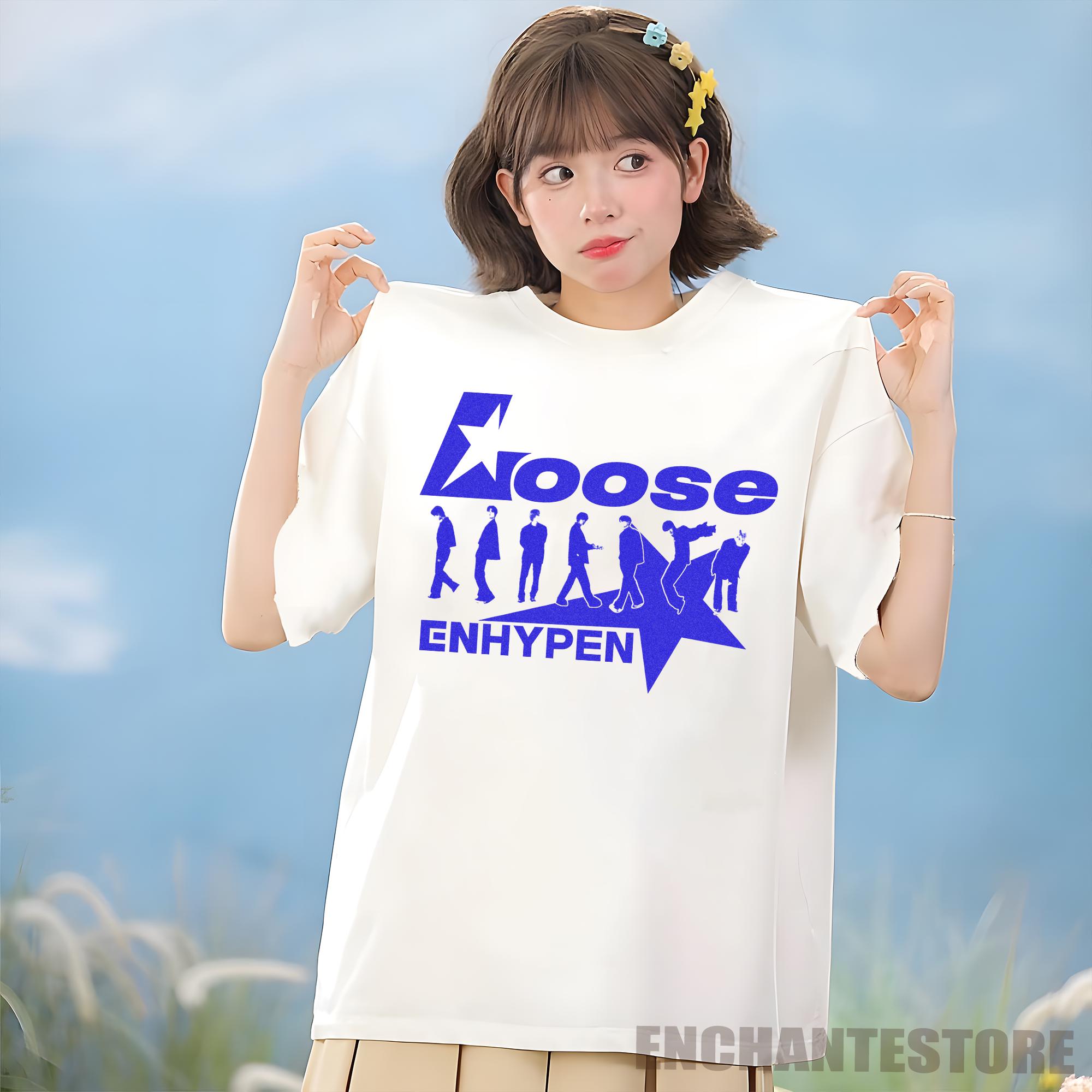 Retro Enhypen Loose T-shirt, Enhypen Walk the Line World