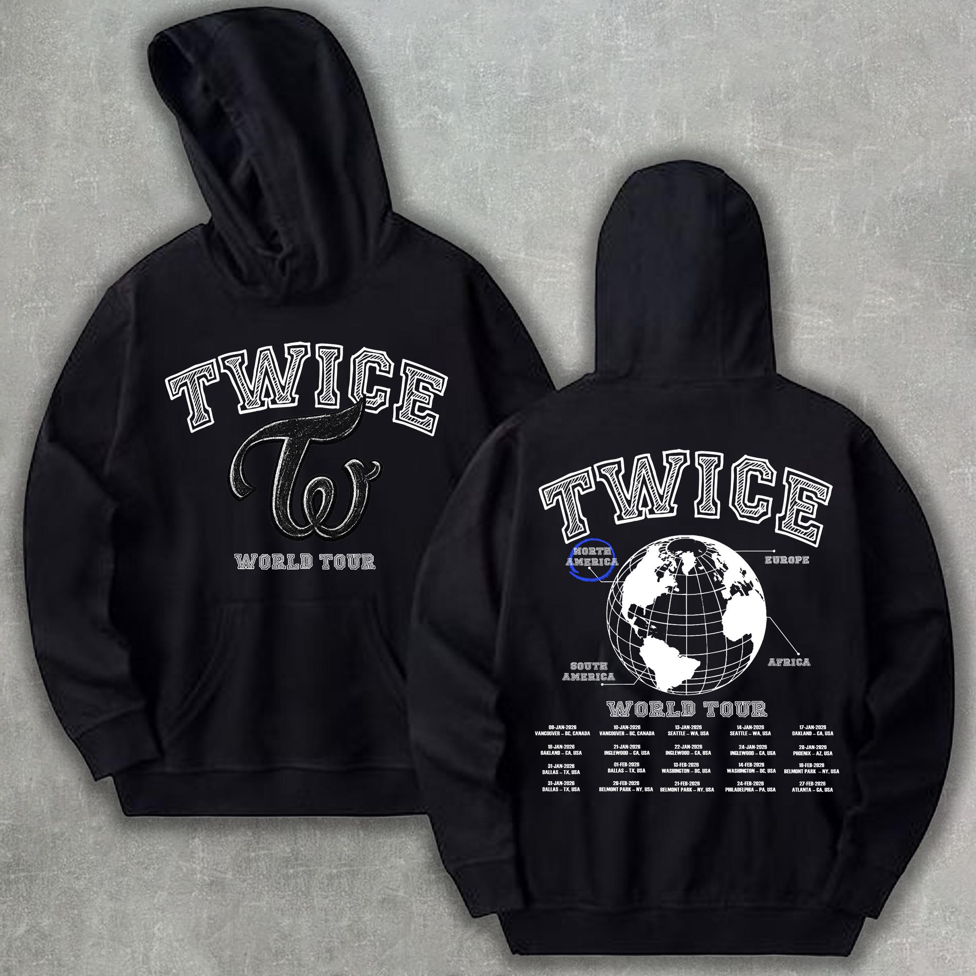 アイドル TWICE THIS IS FOR WORLD TOUR HOOD ZIP UP Twice This is for World Tour in US 2026 Zip Hoodie, This is for